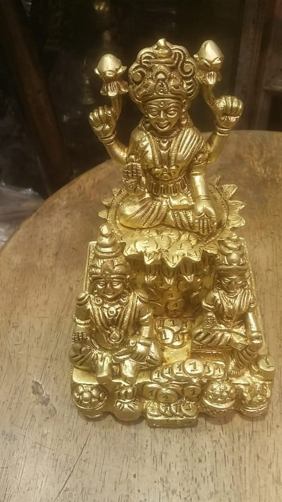 Brass Lakshmi with Kubera & Reddhi Idol